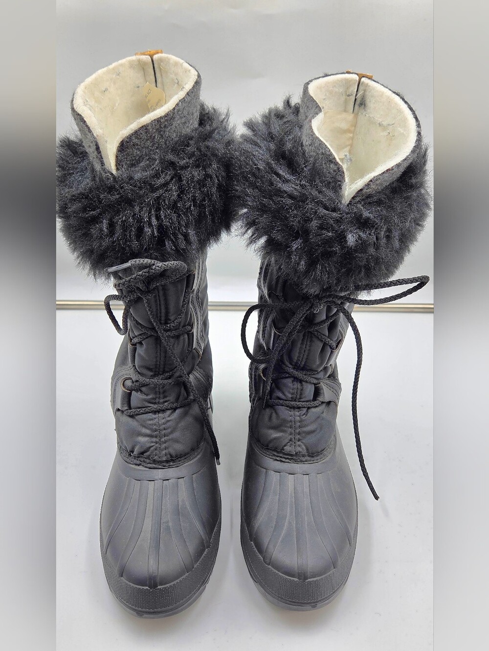 Sorel Waterproof Faux Sherpa Fur And Thermoplus Inner Boots Womens US 7 Black